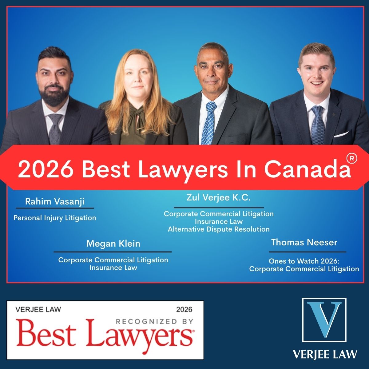 Verjee Law recognized in The Best Lawyers in Canada for 2026